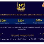 Celebrating 14years in Lifting Journey - K2 Cranes Anniversary